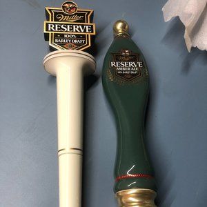 NWOT LOT of 2 Miller Reserve Barley Draft Amber Ale Beer Tap Handles #F61